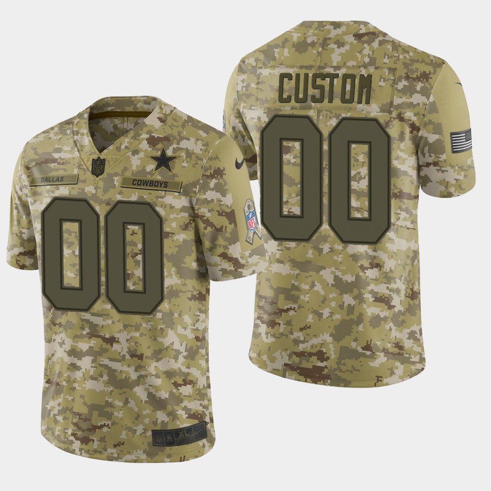 Men's Dallas Cowboys Customized Camo Salute To Service NFL Stitched Limited Jersey